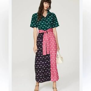 Busayo Collective Polka Dot Multicolored Maxi Shirt Dress Women’s 2